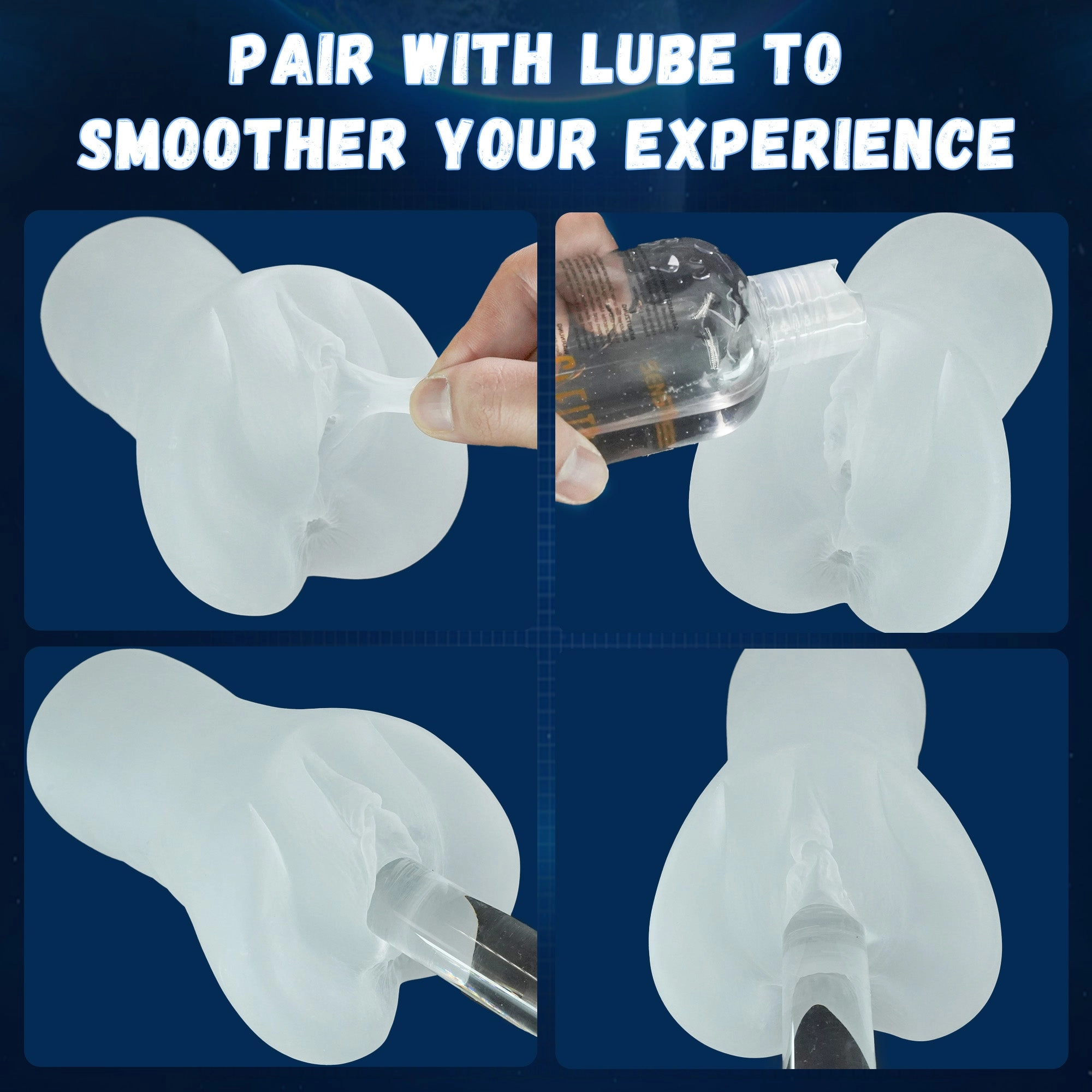 Transparent Dual-Entry Male Masturbator (Plus)