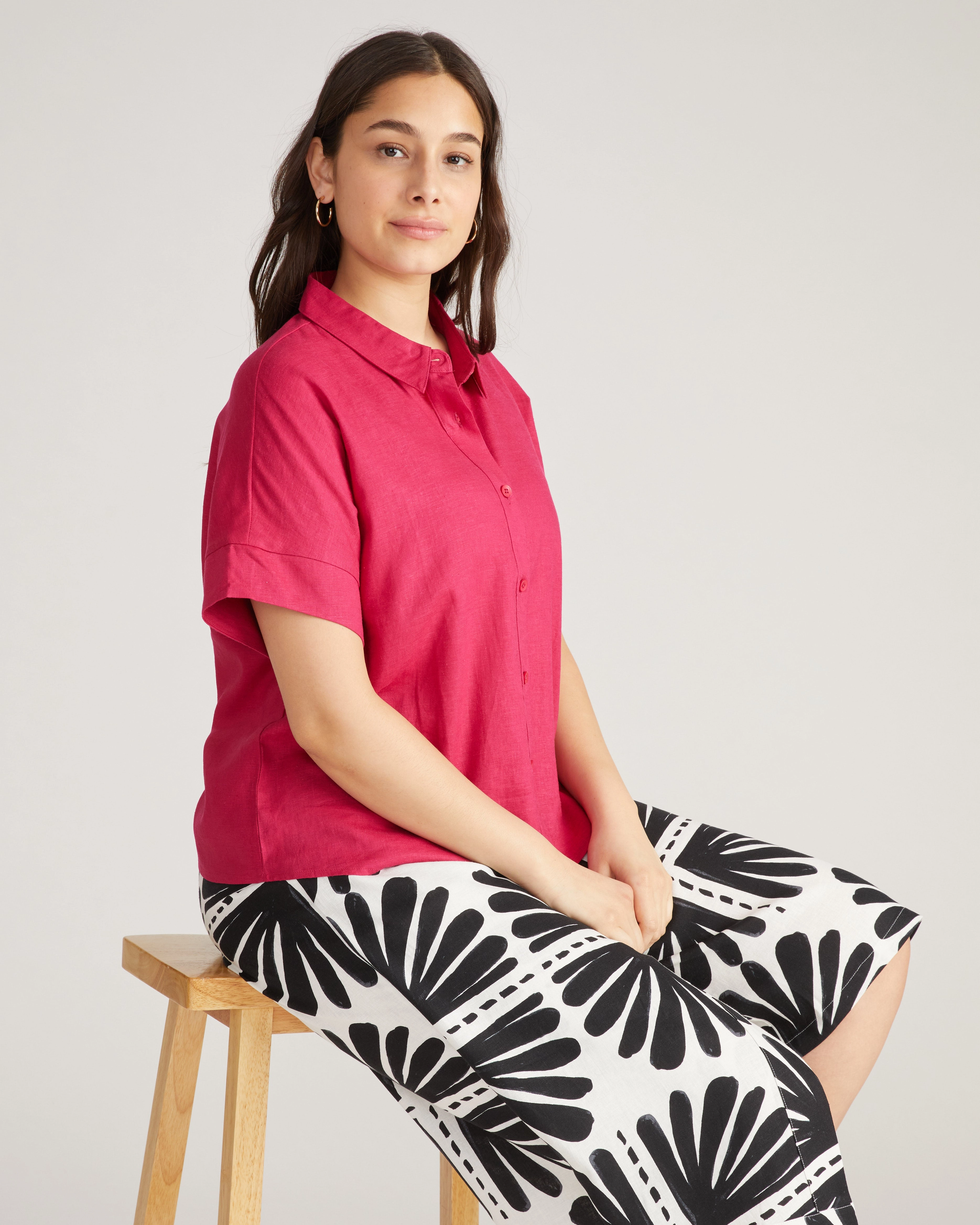 Tupelo Linen Shirt - Cerise