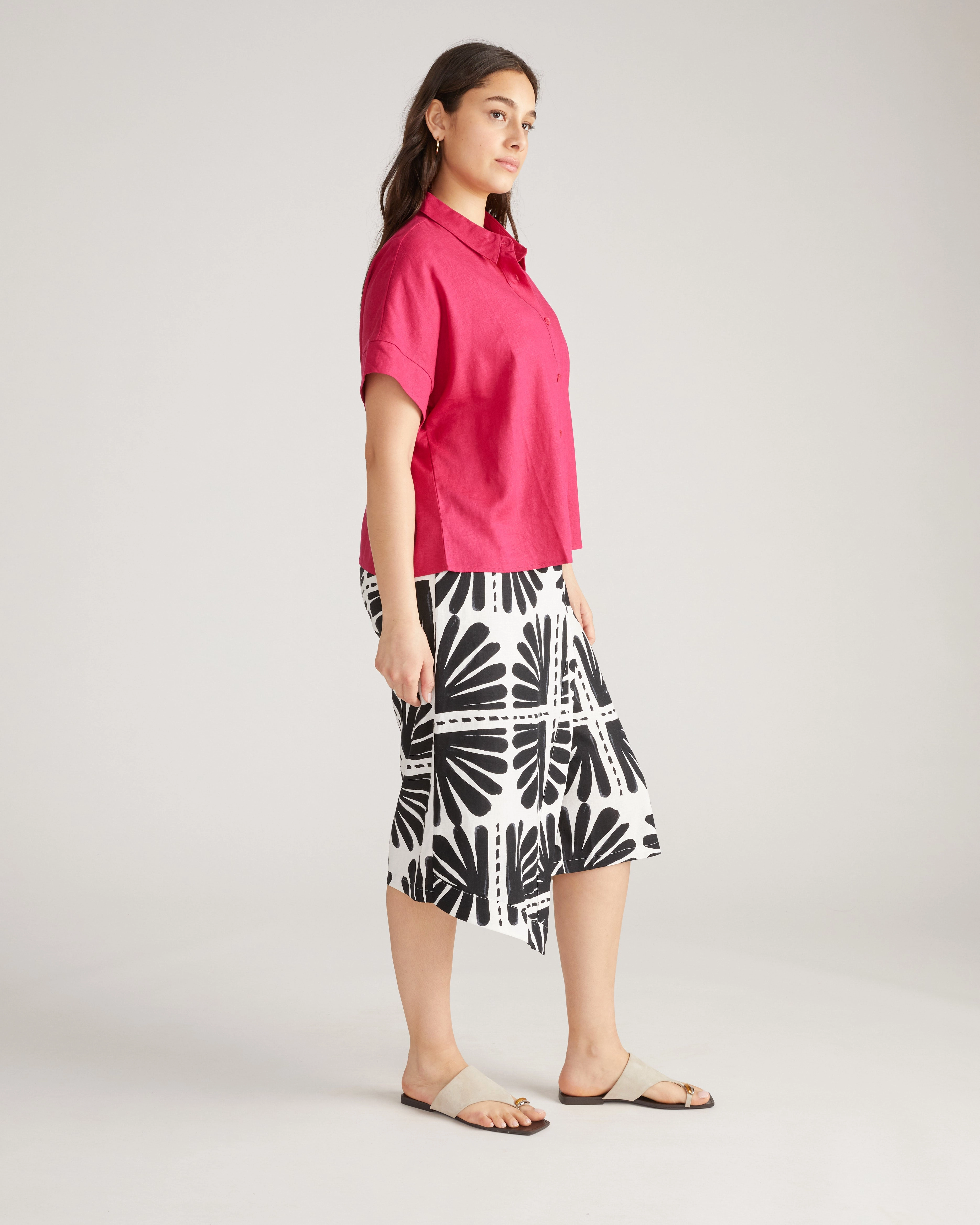 Tupelo Linen Shirt - Cerise