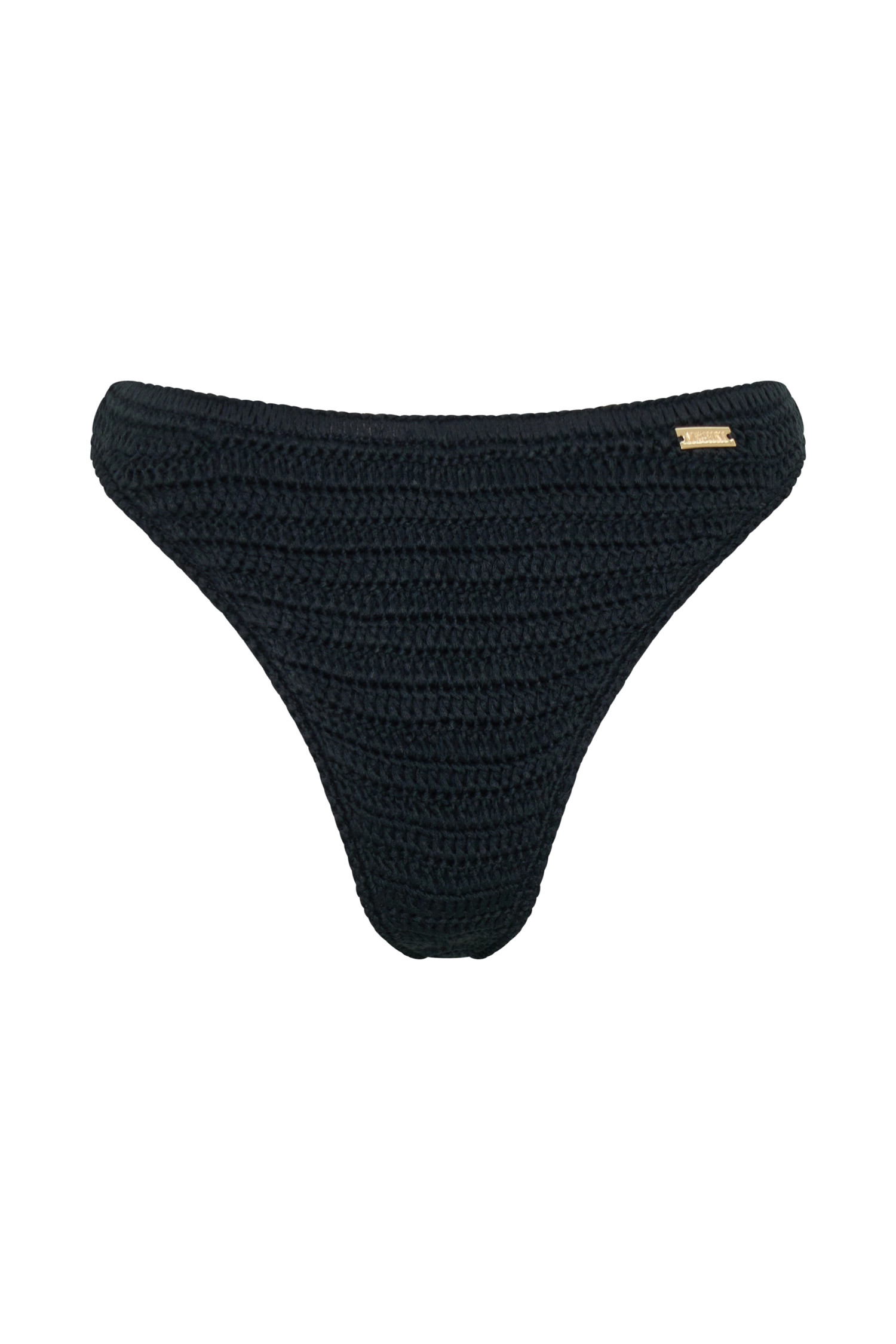 Valencia Rose Contrast Crochet Bikini Bottom - Black
