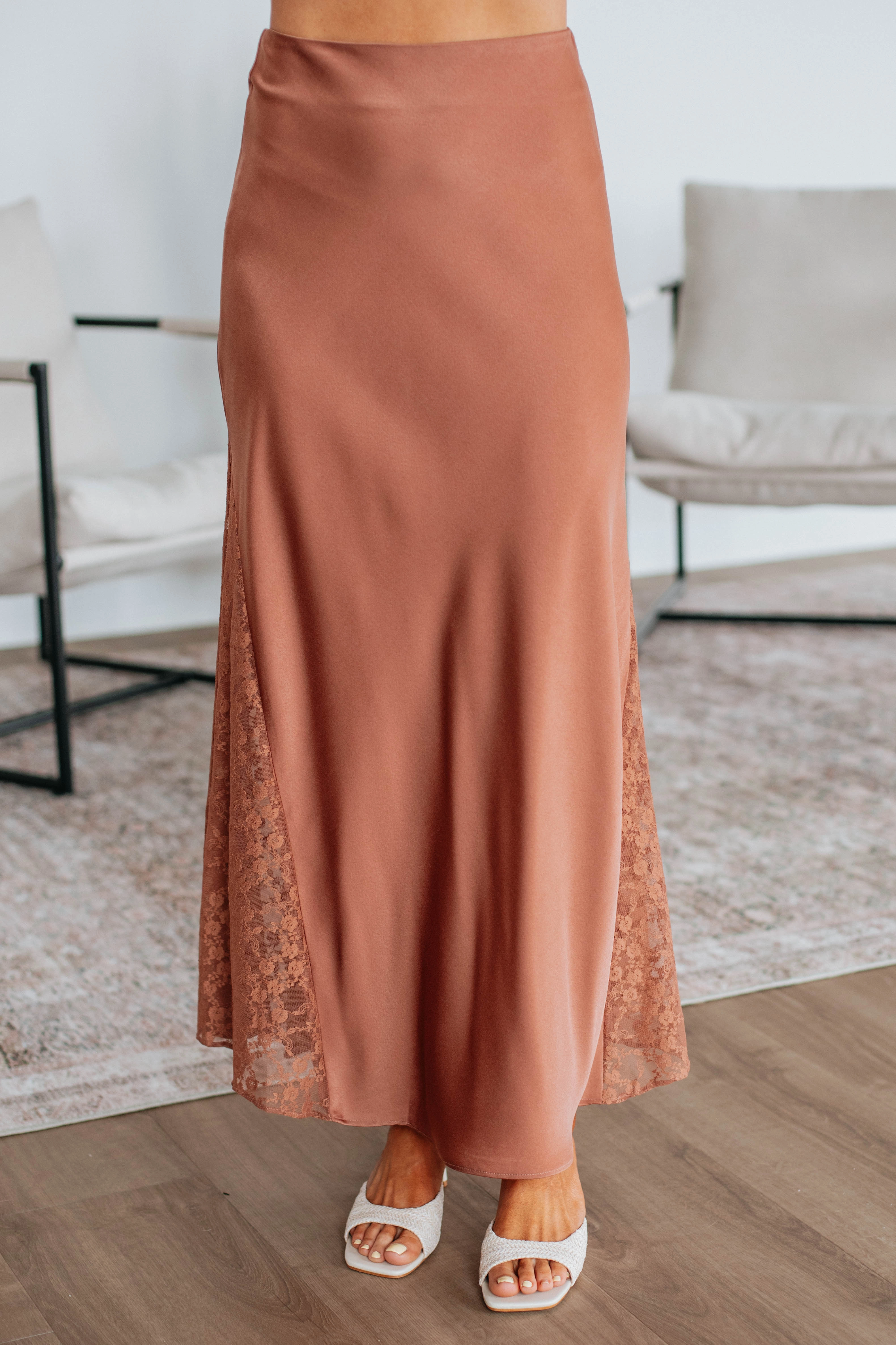 Vivian Lace Skirt - Clay