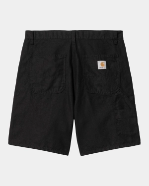 Walter Linen Single Knee Short | Black