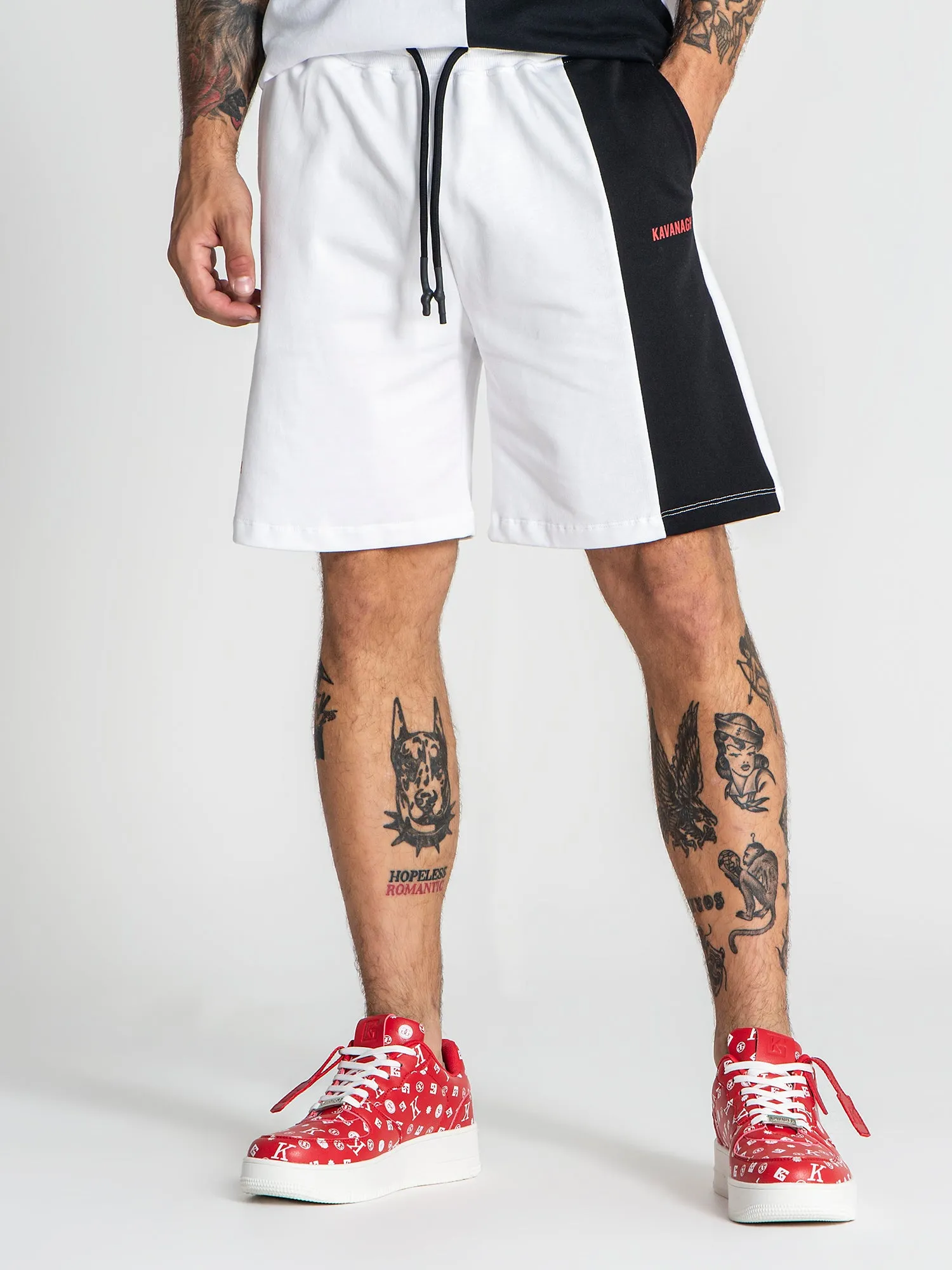 White Block Shorts