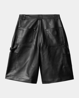 Women’s Norwich Double Knee Short - PU Leather | Black