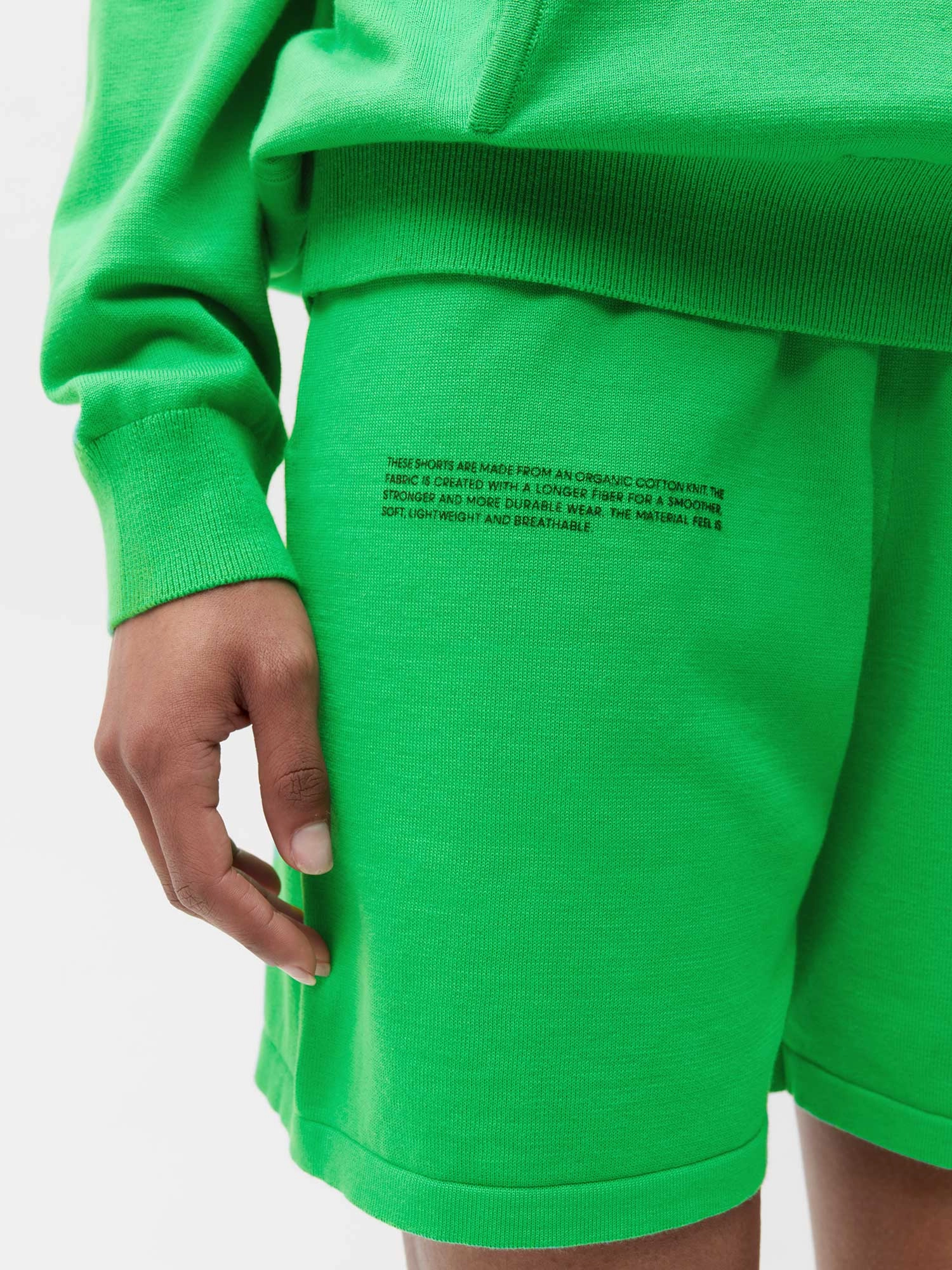 Womens Organic Cotton Knit Shorts—jade green