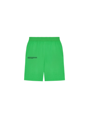 Womens Organic Cotton Knit Shorts—jade green