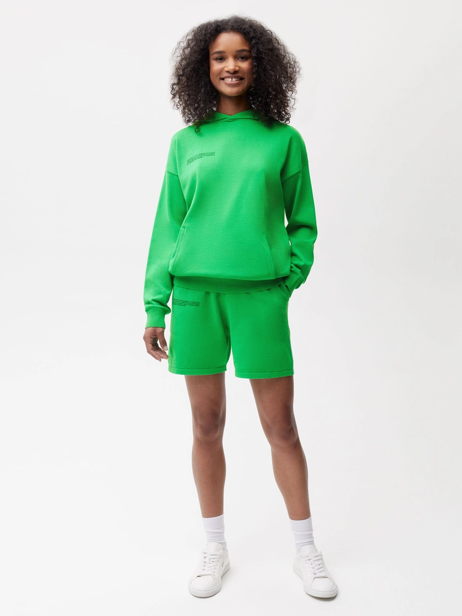 Womens Organic Cotton Knit Shorts—jade green