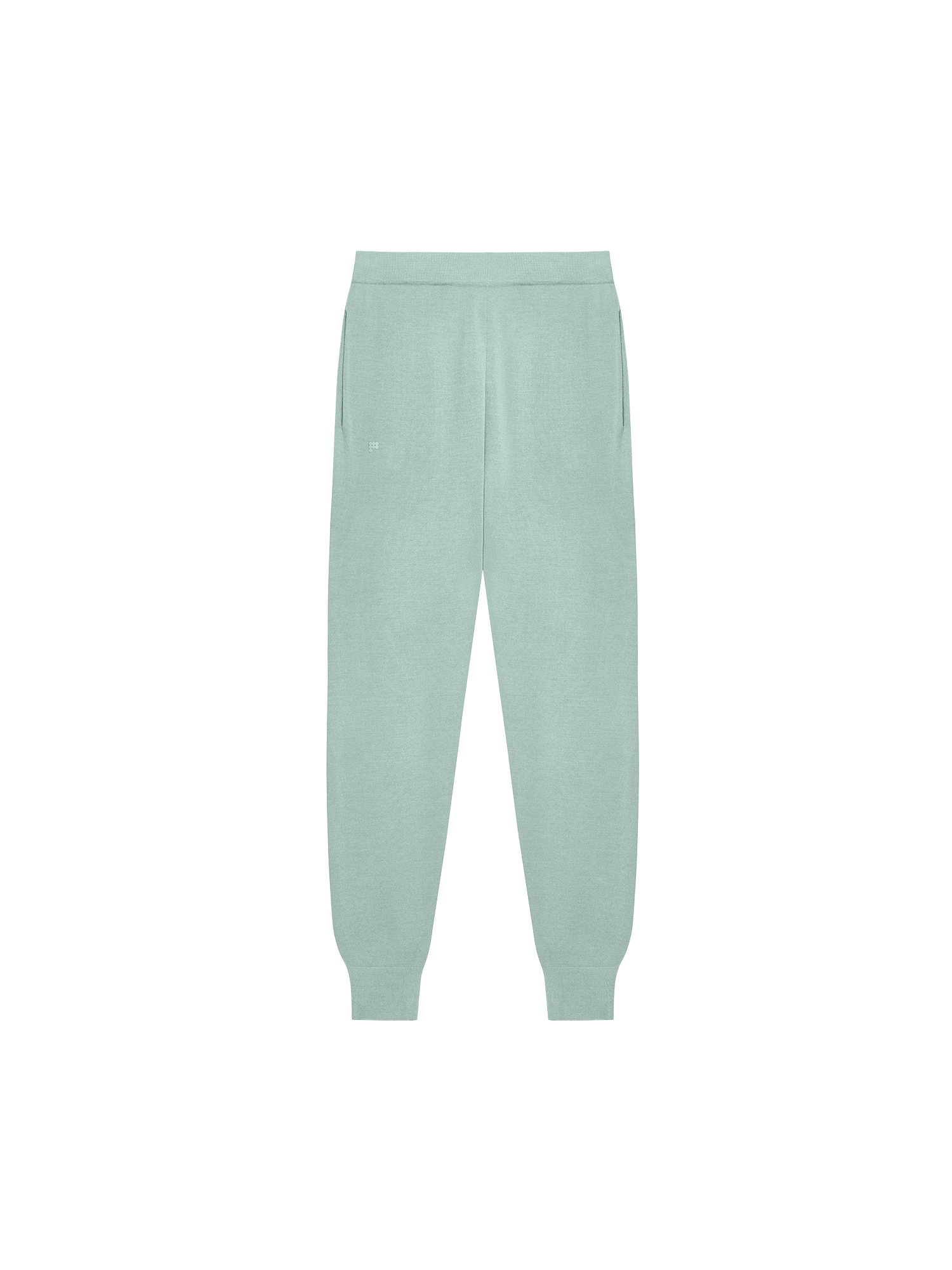 Womens Regenerative Merino Wool Track Pants—eucalyptus blue