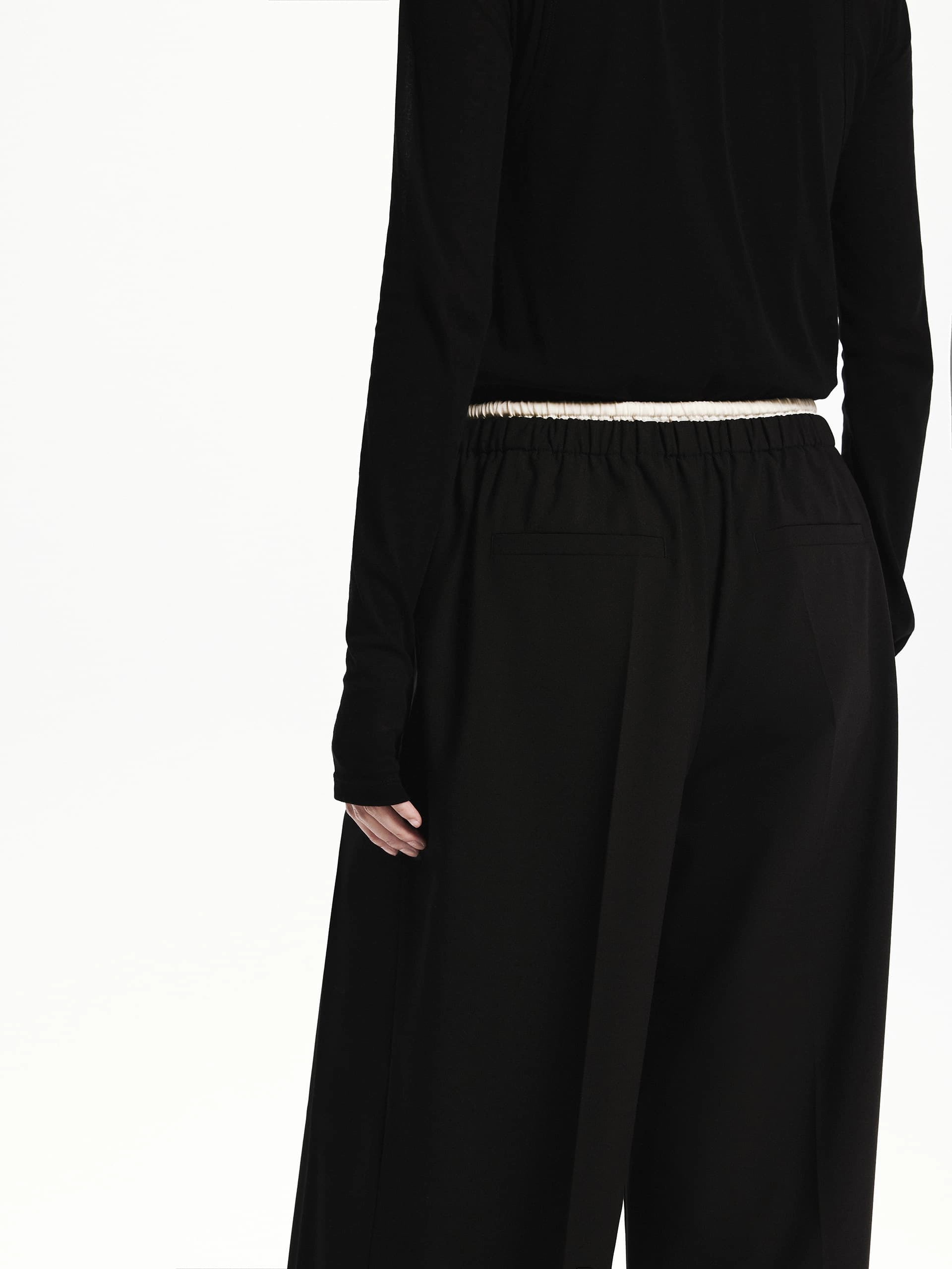 Wool Blend Contrast Pants