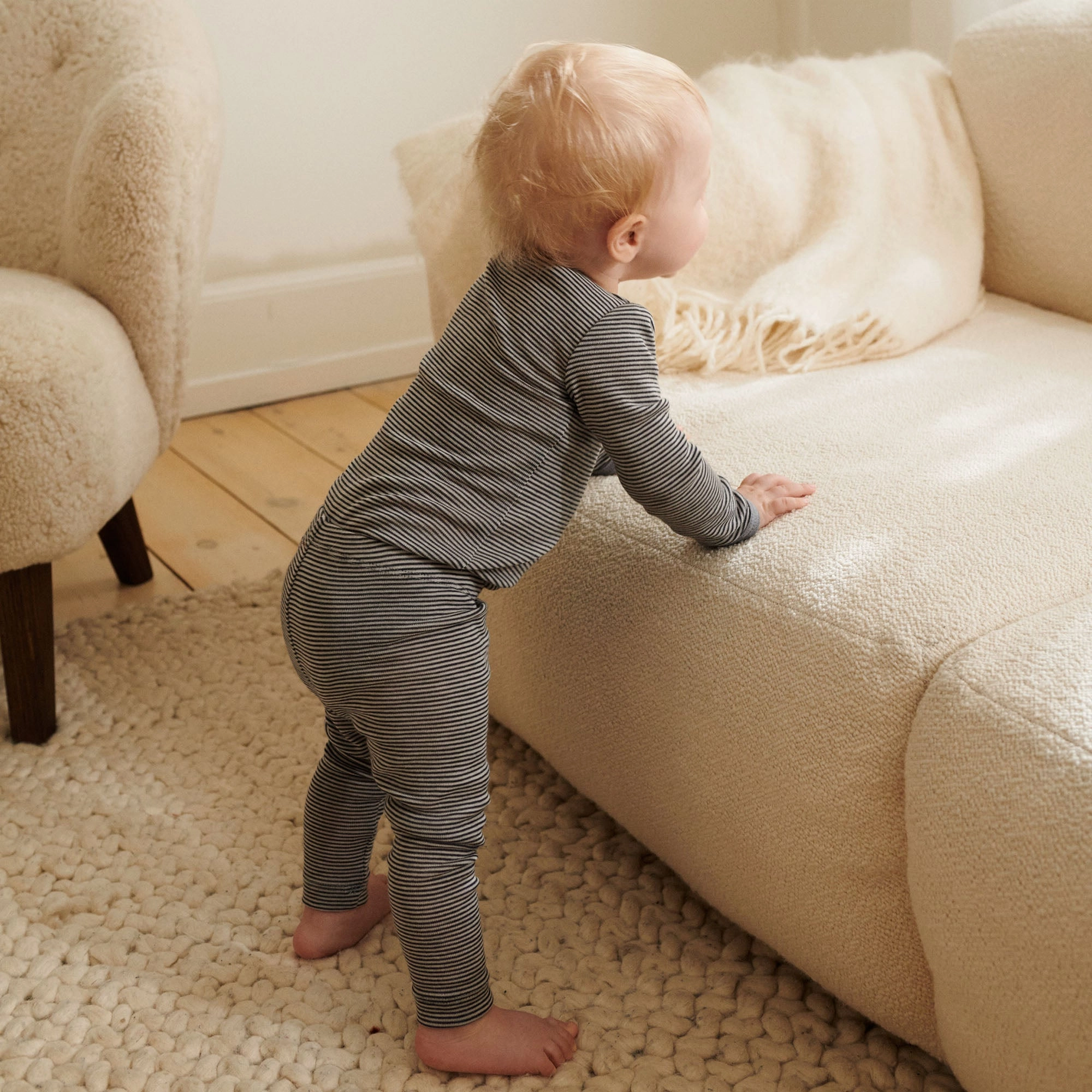 Wool Leggings Agi | Baby - navy stripe