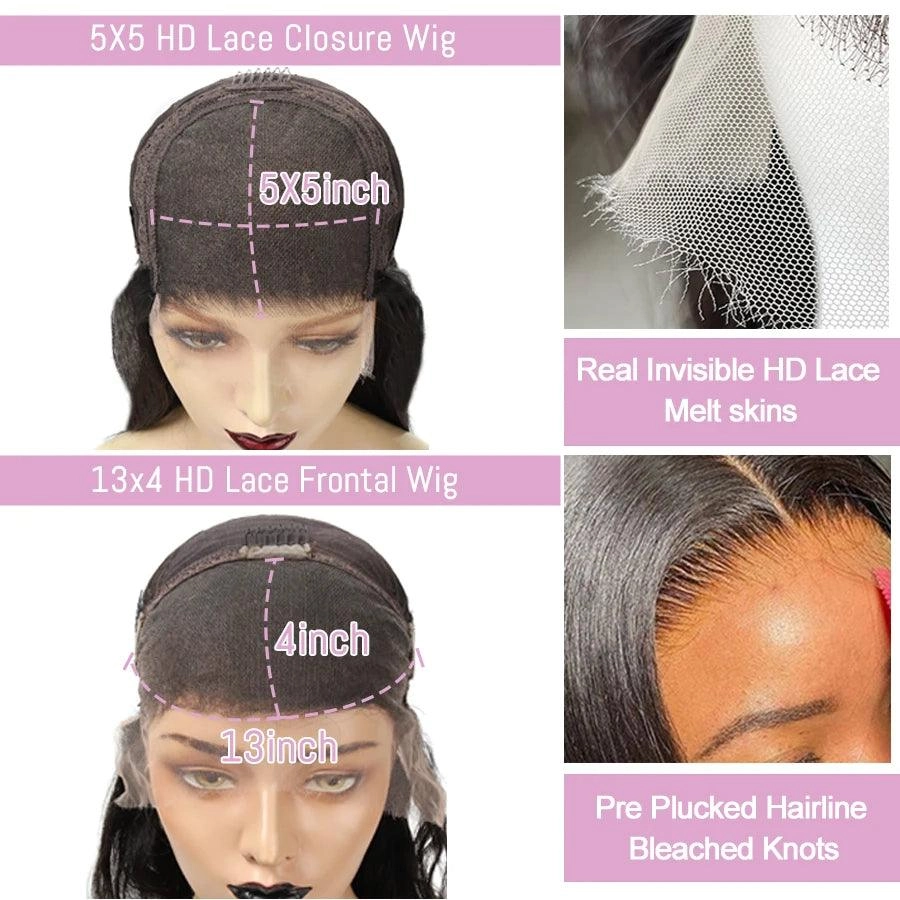 WOWANGEL 13X4 HD Lace Frontal Wigs Premium Raw Hair Body Wave