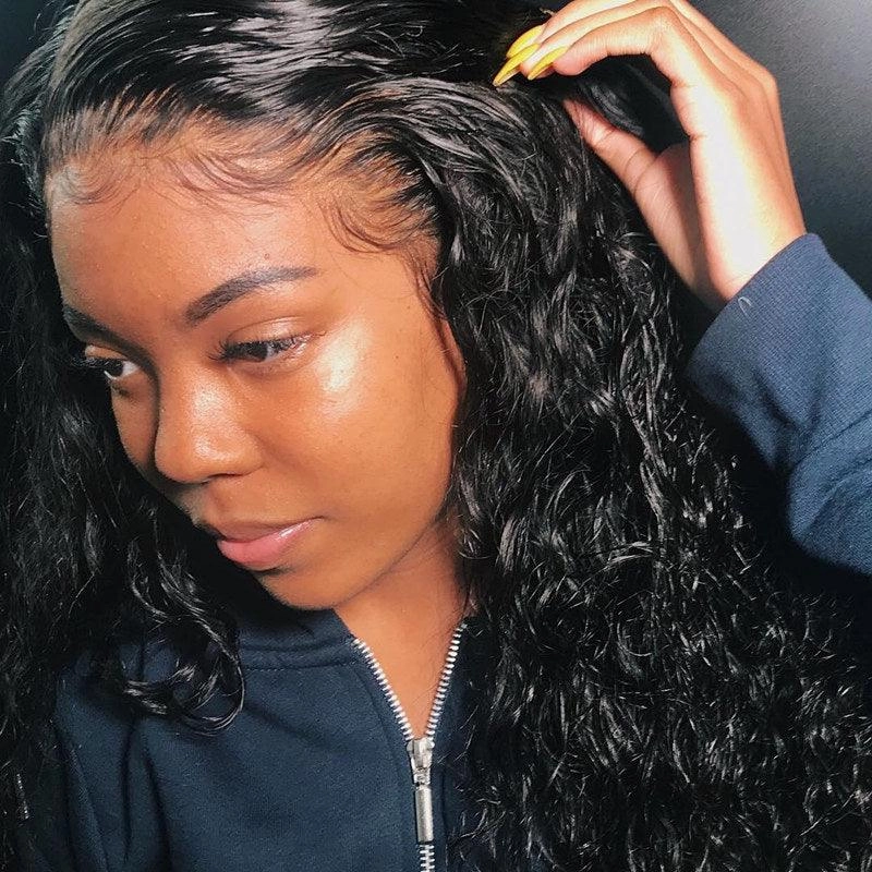WOWANGEL 360 Invisible Strap HD Lace Wig Curly Pre Plucked Clean Hairline