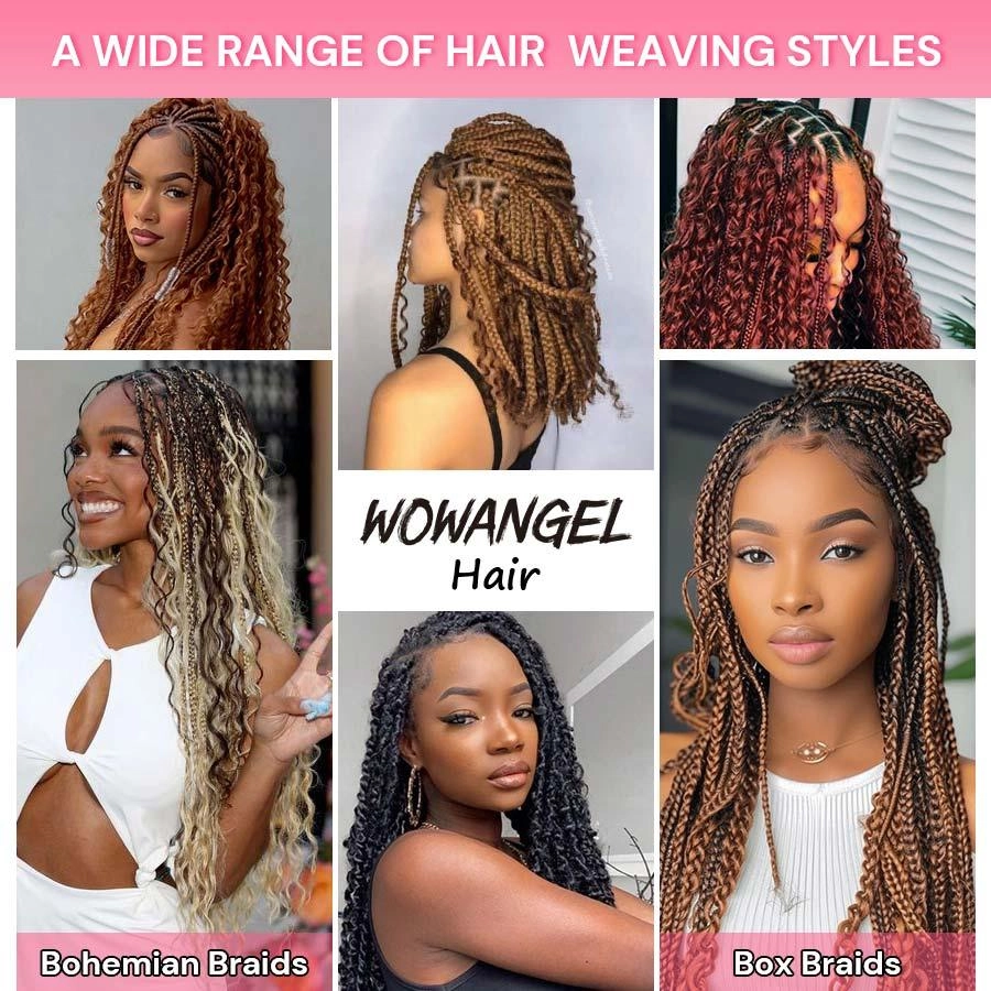 WOWANGEL 99J/Brown/613 Blonde Color Bulk Human Hair for Braiding Curly 100g