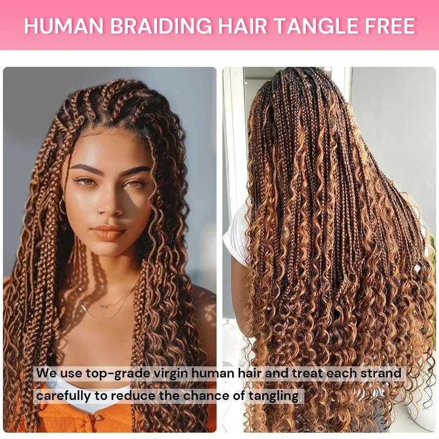 WOWANGEL 99J/Brown/613 Blonde Color Bulk Human Hair for Braiding Curly 100g