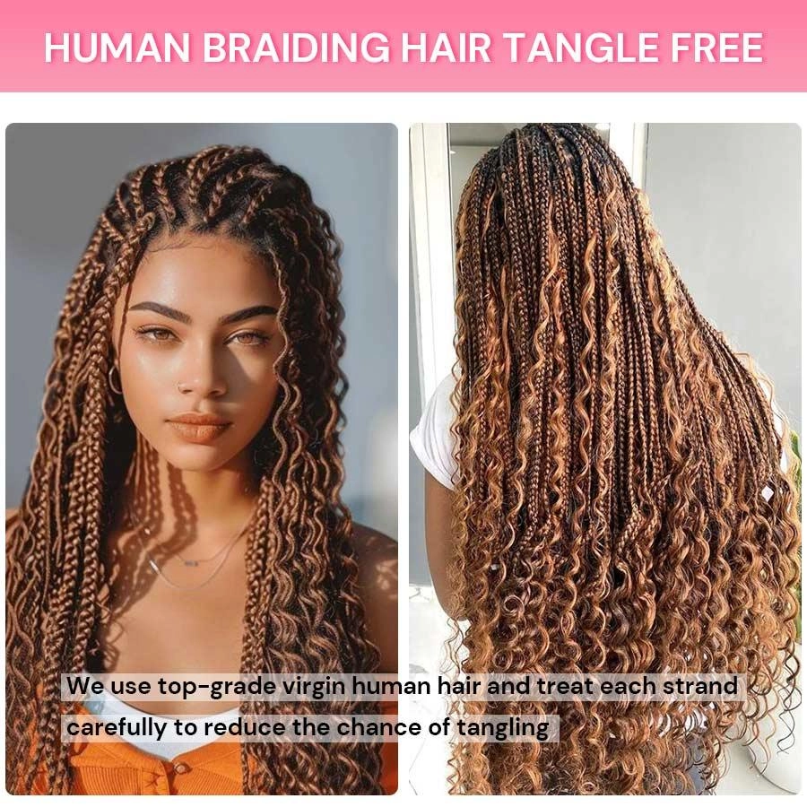 WOWANGEL 99J/Brown/613 Blonde Color Bulk Human Hair for Braiding Curly 100g