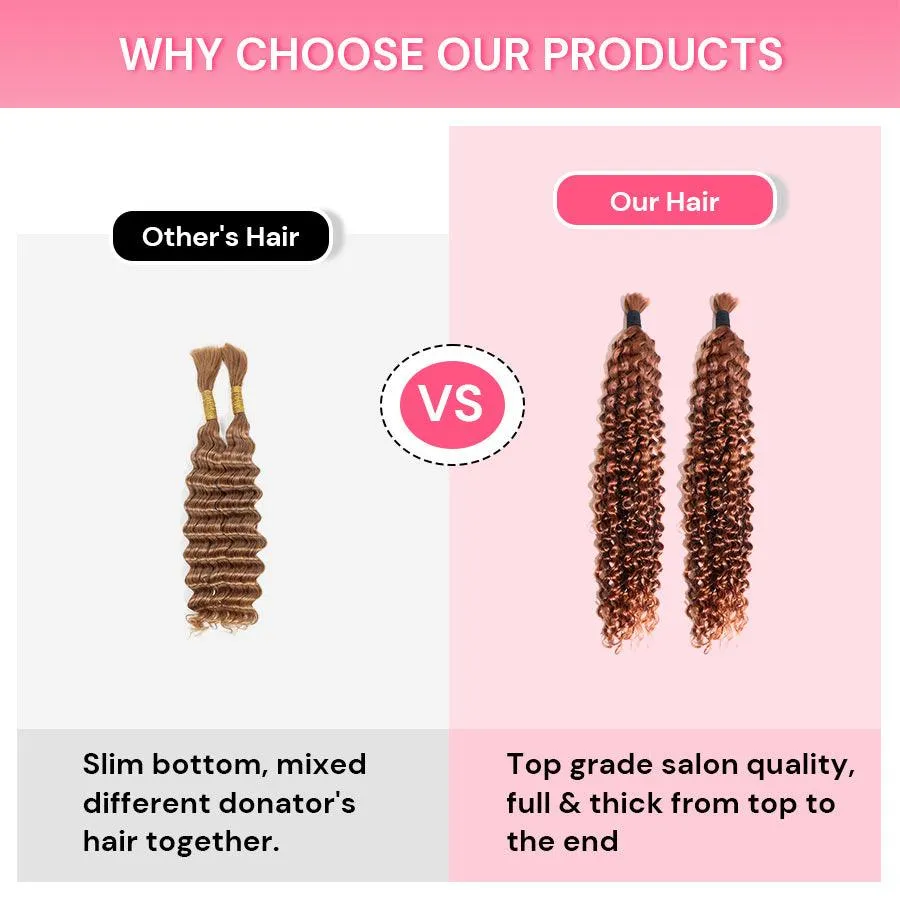 WOWANGEL 99J/Brown/613 Blonde Color Bulk Human Hair for Braiding Curly 100g