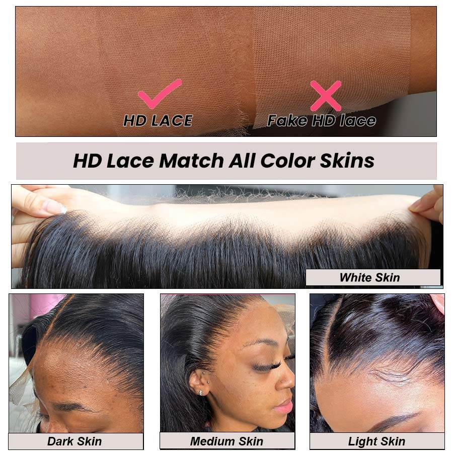 WOWANGEL Blonde Highlight 13x4 HD Lace Full Frontal Wig Straight Premium Raw Hair