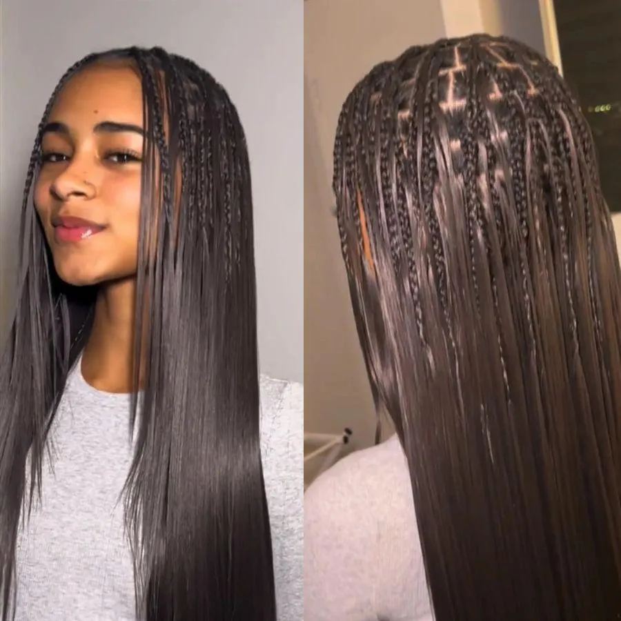WOWANGEL Bulk Human Hair for Braiding Straight Nature Black 100g