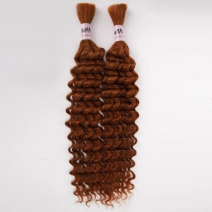 WOWANGEL Ginger Color Bulk Human Hair for Braiding Deep Wave 100g