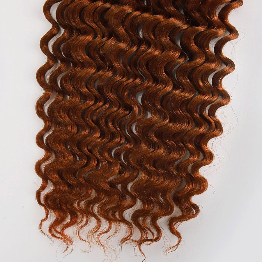 WOWANGEL Ginger Color Bulk Human Hair for Braiding Deep Wave 100g
