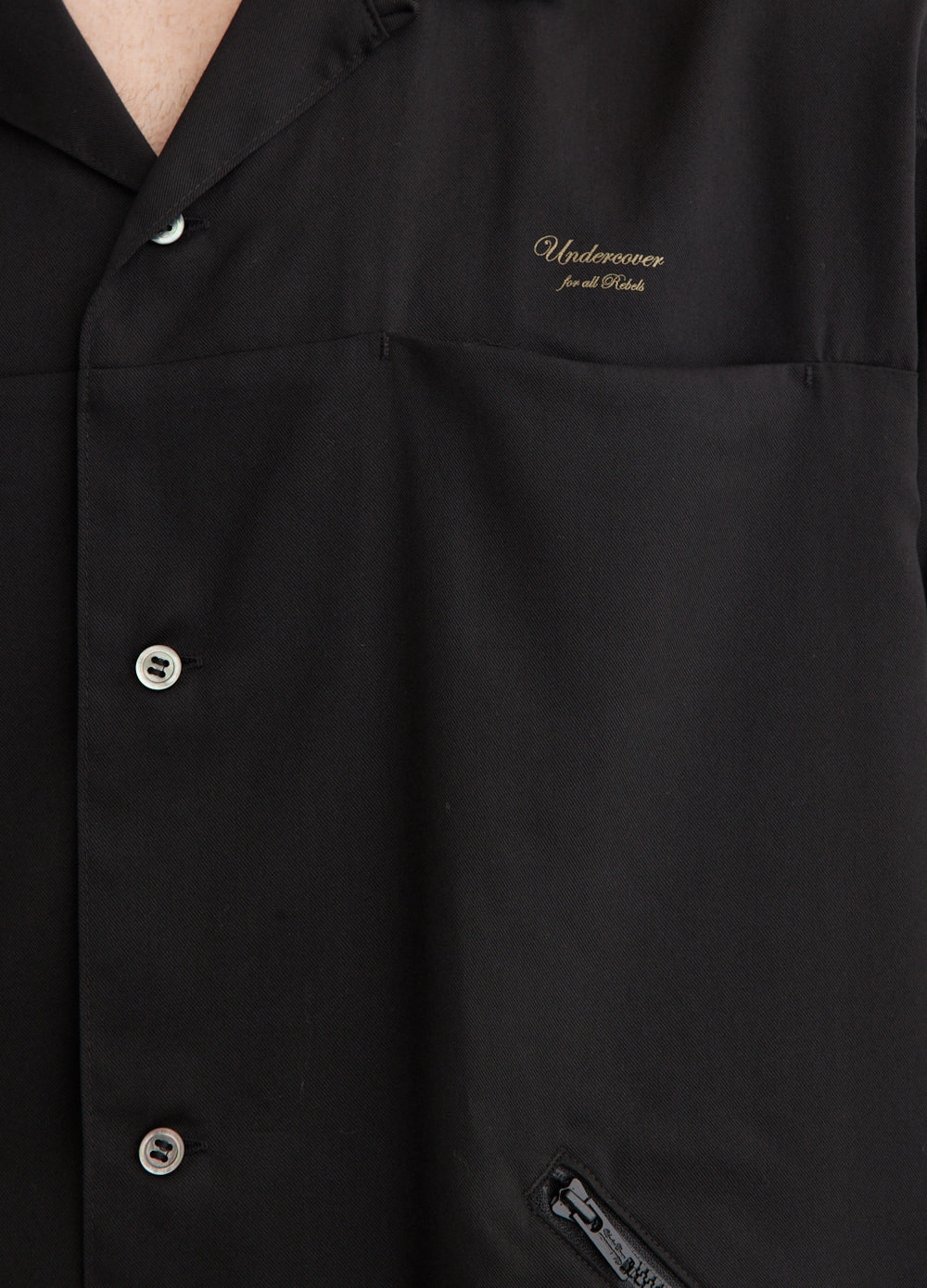Zip Pocket Rayon Long Sleeve Shirt